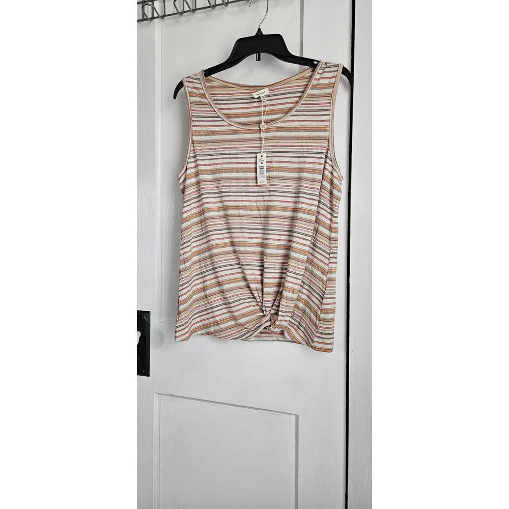 NWT MAX STUDIO Max Studio rainbow Striped Women's Knit‎ Top Tank Sz.Medium